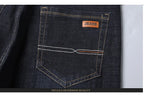 Men's Soft Straight Denim Pants Classic Business Black Biker Jeans Overalls Masculino Pantalone Hombre Mannen Homme