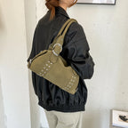 Women's Faux Leather Boston Shoulder Bag