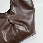 Women's Faux Leather Hobo Shoulder Bag with Zipper Closure