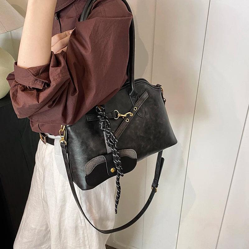 Leather Tote Bags Large Women Zipper Handbags with Phone Purse and Accessory Bag