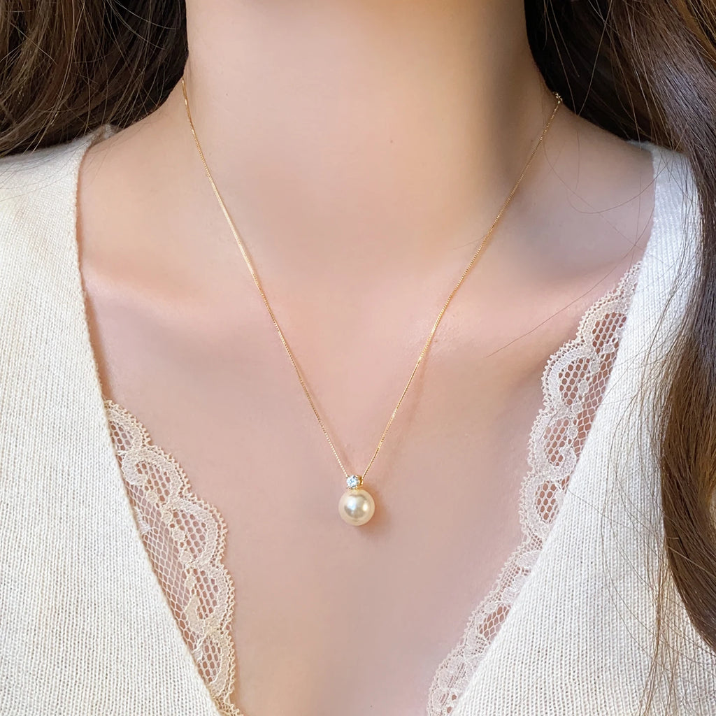 Women's Gold-Tone Simulated Pearl Pendant Necklace