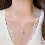 Women's Gold-Tone Simulated Pearl Pendant Necklace