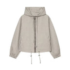 Women's Jacket Plaid Hooded Full-Zip Loose Turn-Down Collar Full-Sleeve Varsity Bomber Coat