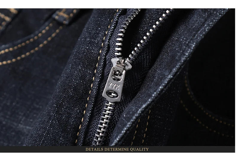 Men's Soft Straight Denim Pants Classic Business Black Biker Jeans Overalls Masculino Pantalone Hombre Mannen Homme