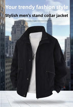 Men's Slim-Fit Zip-Up Baseball Collar Jacket