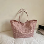 Women's Large Capacity Canvas Tote Bag – Retro Casual Shopper Shoulder Bag