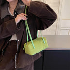 Women's Shoulder Bag Vintage Small PU Leather Zipper Underarm Tote Bag with Phone Pocket