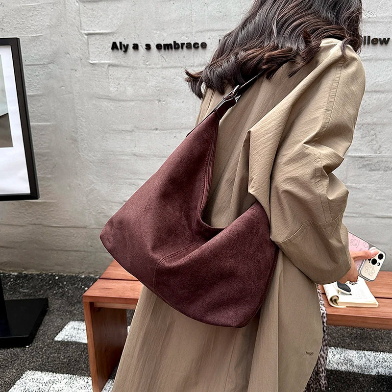 Women's Large Soft Faux Leather Hobo Shoulder Bag