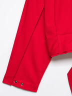 Women Trendy Red Turtleneck Jacket High Street 2026 Spring Fashion Elegant Belt Short Coat Female Chic Outwear