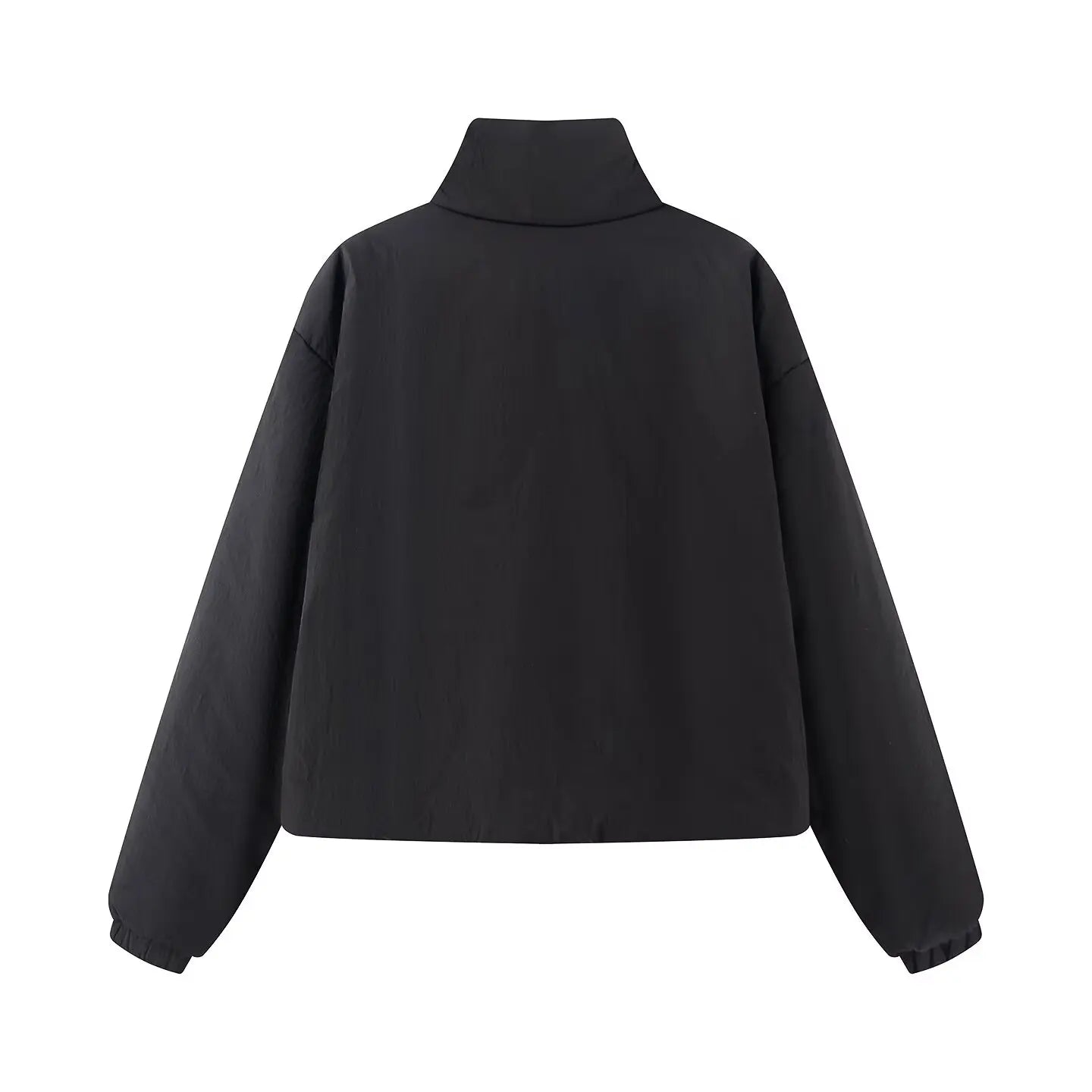 Women's Fashion Jackets Coats Front Zipper With Pockets Solid High Neck Long Sleeves Chic Lady Outfits