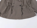 Women's Plaid Trench Coat Single-Button Casual Fashion Autumn Outwear