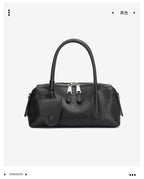 Women's Genuine Leather Bowling Shoulder Bag – Vintage Cowhide Crossbody