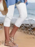 Women's Cropped Casual Leggings Summer Comfort Stretchy Plus Sizes Pants