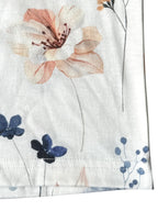 Floral White Jumpsuit Casual Sleeveless V-Neck Backless Wide Leg Long Overall