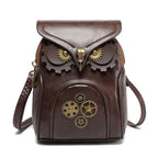 Steampunk Owl Design Crossbody Bag – Mini PU Leather Fashion Accessory
