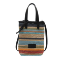 Straw Woven Mini Crossbody Bag Colrorful Striped Boho Casual Beach Zip Purse