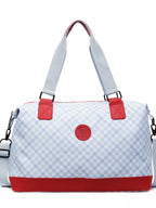 Travel Bag Checkered Pattern Blue Medium Zipper Crossbody Bag Travel_Bag_Checkered_Pattern_Blue_Medium_Zipper_Crossbody_Bag Trendsi