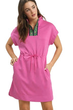 Umgee Dolman Sleeve Zip Detail Dress