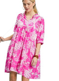 Umgee Floral Babydoll Mini Dress with Pockets Women’s Casual Peony Pink - Styleinger