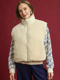 Umgee Womens Puffer Vest Cream High Neck with Zip Front Cream Umgee_Womens_Puffer_Vest_Cream_High_Neck_with_Zip_Front Trendsi