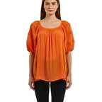 Unique Spectrum Blouse Ruffle Lace Floral Trim Balloon Sleeve Casual Loose Top