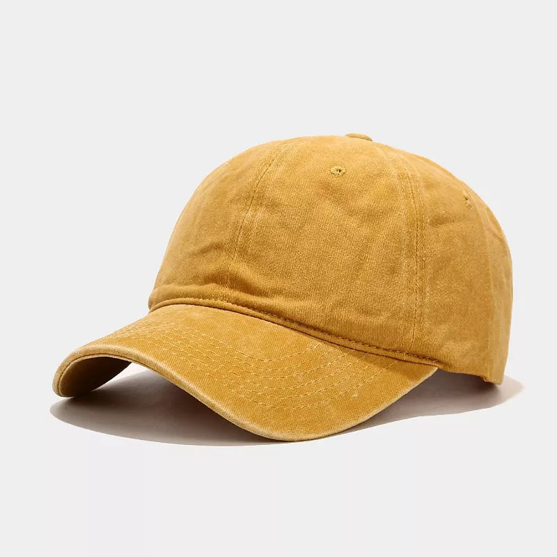 Vintage Washed Cotton Baseball Cap | Casual Hat in 5 Colors One Size