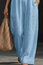 Sleeveless Wide-Leg Jumpsuit V-Neck Halter Oversized Loose Summer Overall