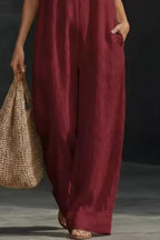 Sleeveless Wide-Leg Jumpsuit V-Neck Halter Oversized Loose Summer Overall