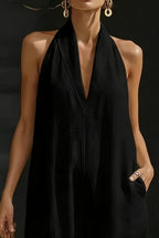 Sleeveless Wide-Leg Jumpsuit V-Neck Halter Oversized Loose Summer Overall