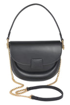 Faux Leather Top Handle Flap Bag