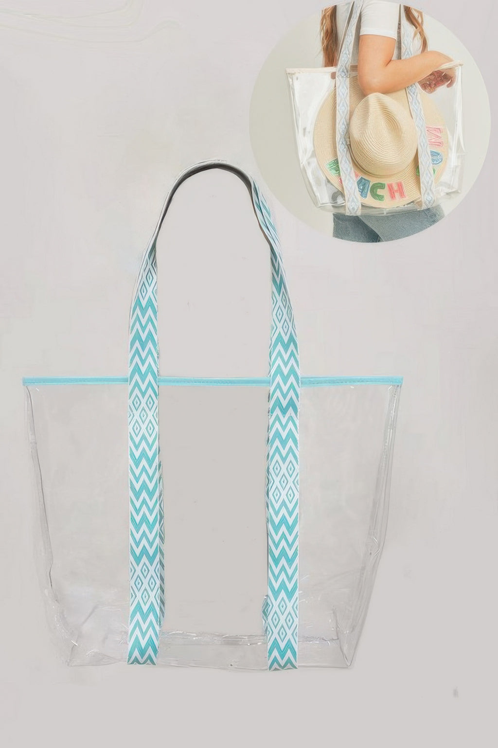 Hat Carrying Clear Tote Bag with Spacious Transparent Design