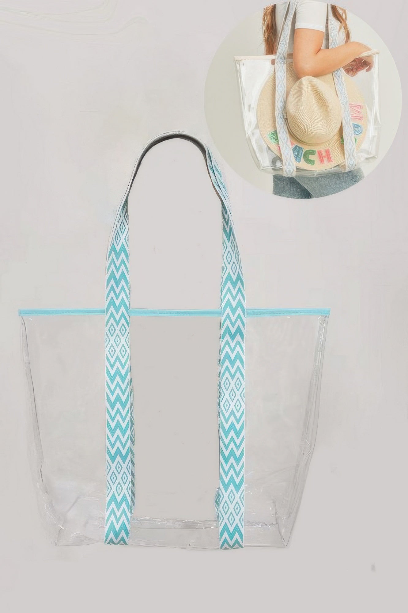 Hat Carrying Clear Tote Bag with Spacious Transparent Design