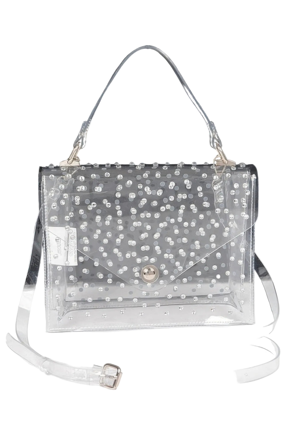 Rhinestone Hot Fix Clear Crossbody Bag