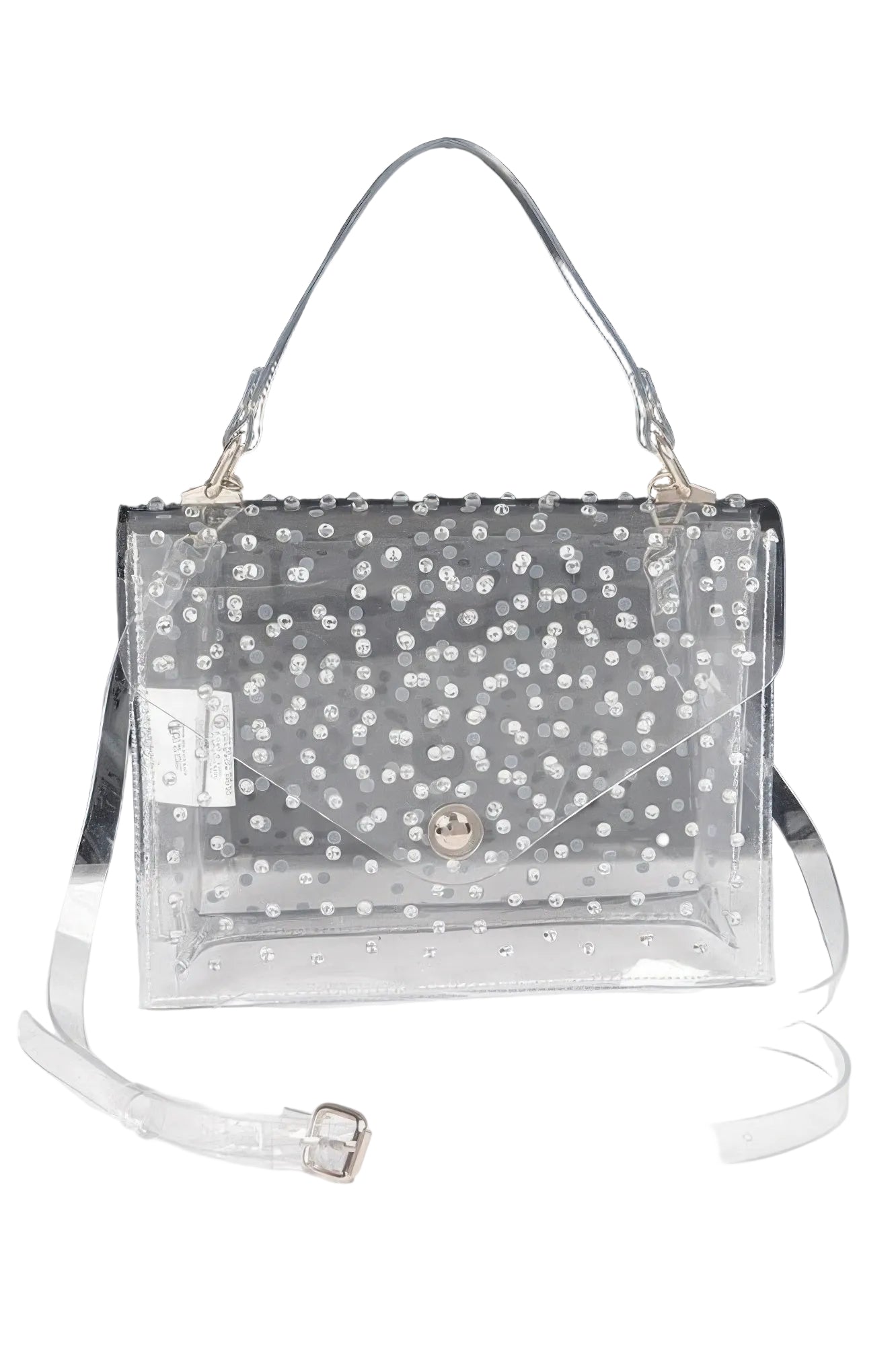 Rhinestone Hot Fix Clear Crossbody Bag