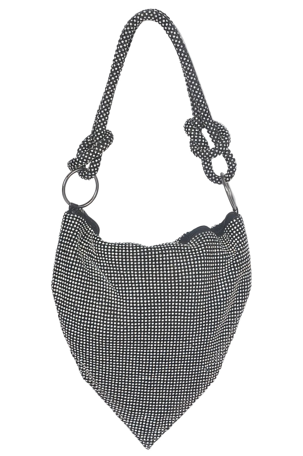 Elegant Rhinestone Shoulder Bag with Mixed Metal Accents