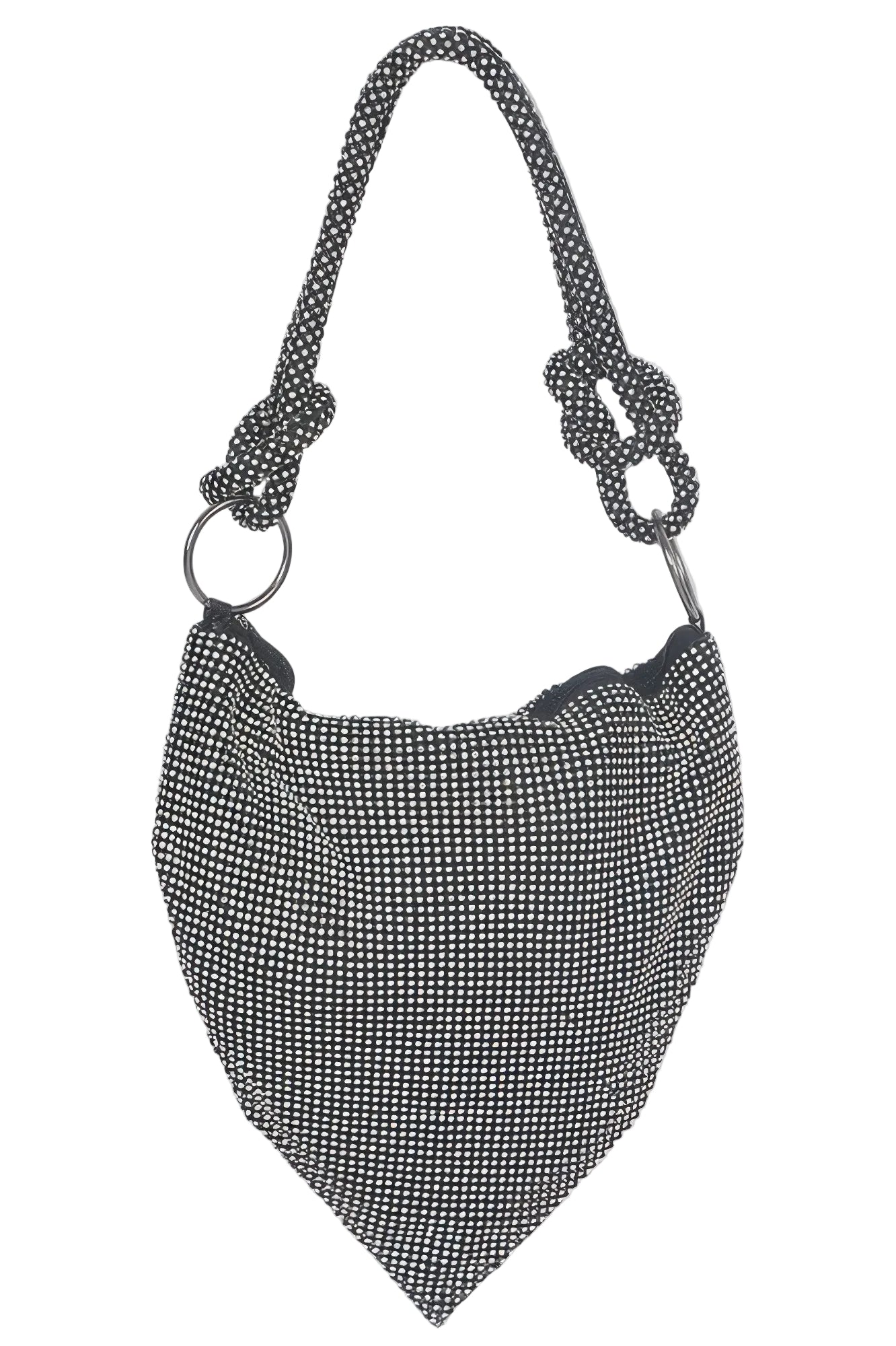 Elegant Rhinestone Shoulder Bag with Mixed Metal Accents