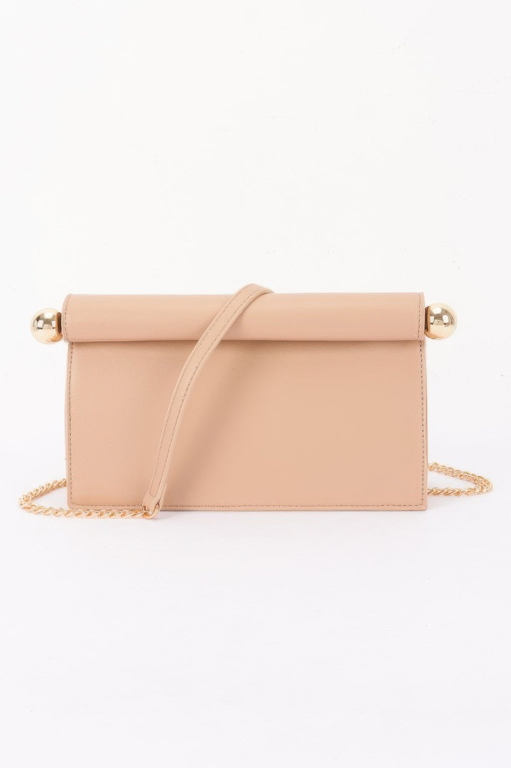 Roll-top Sphere Accent Chain Clutch