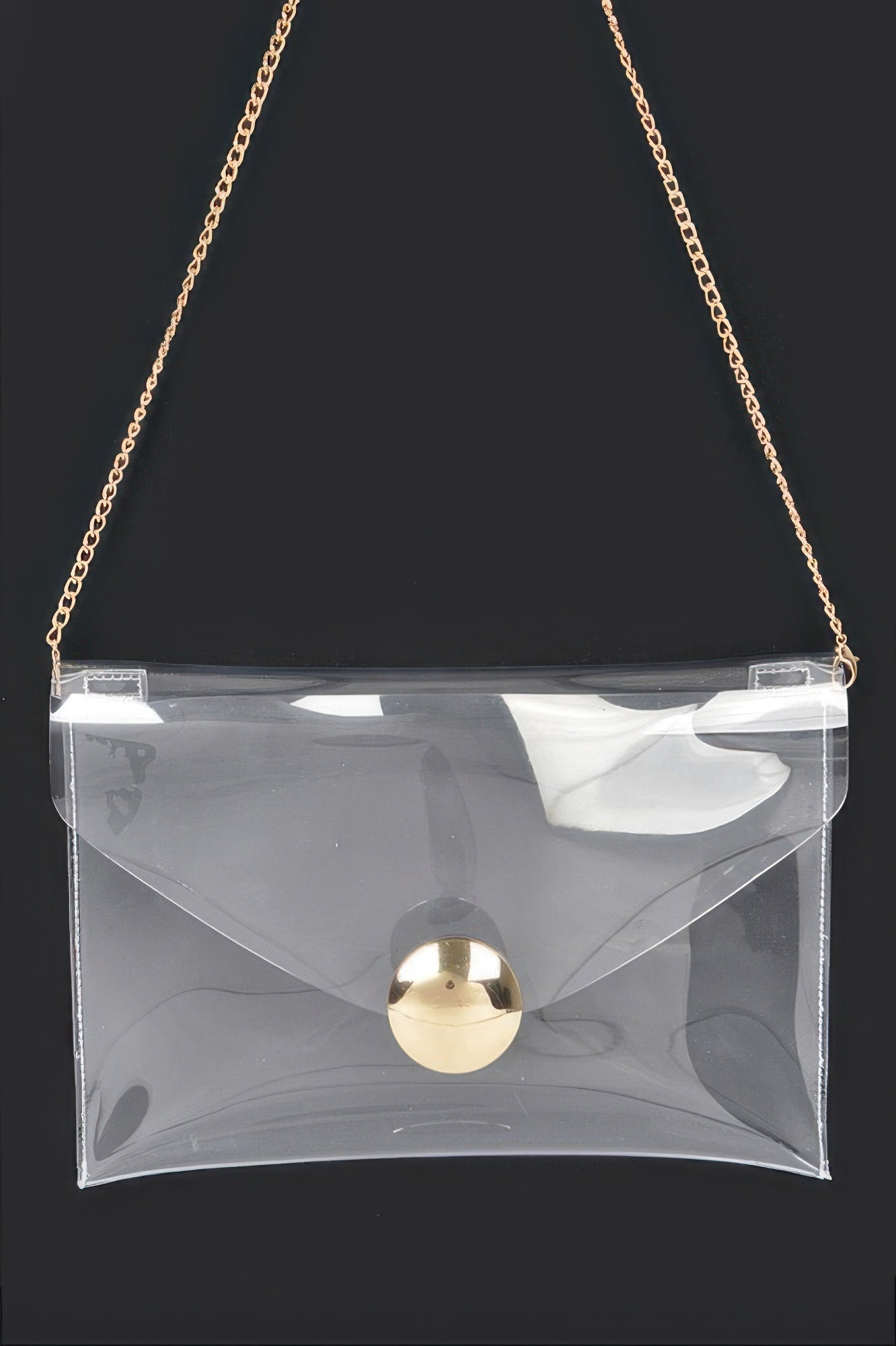 Transparent Metal Buckle Clutch Bag