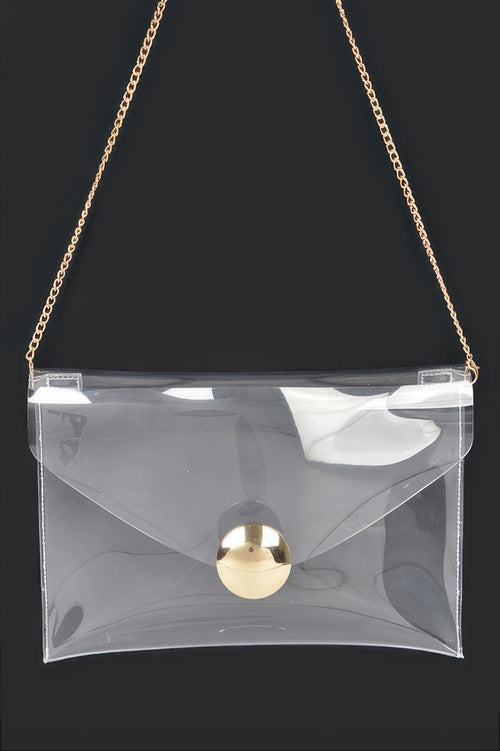 Transparent Metal Buckle Clutch Bag