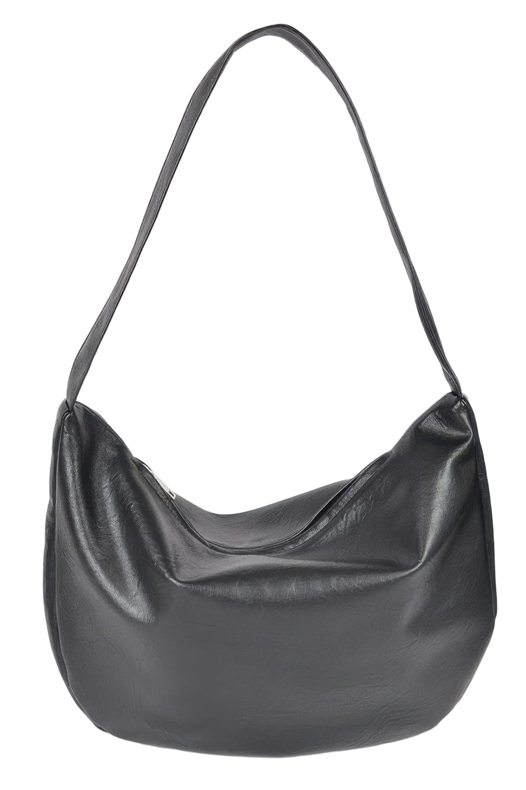 Faux Leather Hobo Bag with Durable Polyurethane, Mixed Metal Hardware, and Spacious Slim Design