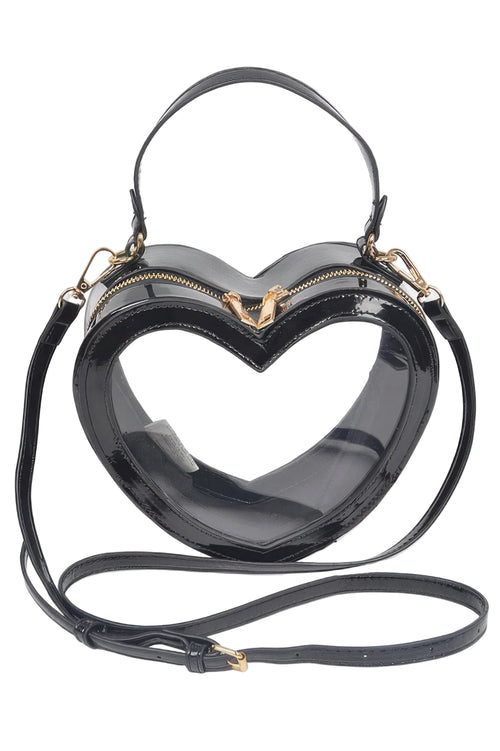 Heart-Shaped Transparent Crossbody Bag