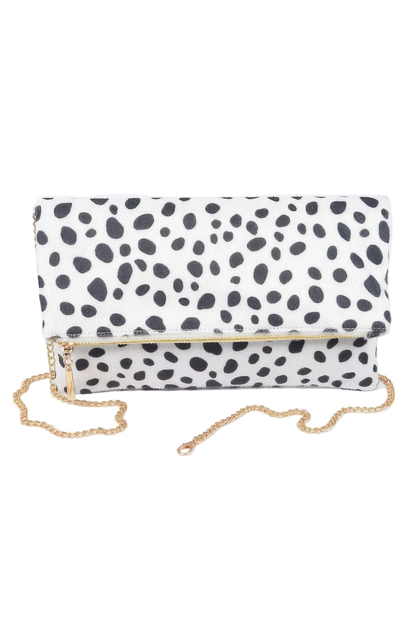 Faux Leopard Skin Folded Bag