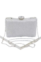 Rhinestone Embellished Hard Clutch Bag
