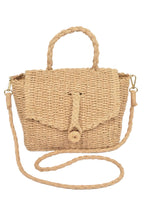 Faux Straw Woven Clutch Bag