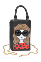 Character Printed Crossbody Bag with Chain Strap
