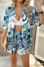 SUPREME FASHION Summer Outfit Set Floral Shirt Short Sleeve and Shorts 2 Pcs