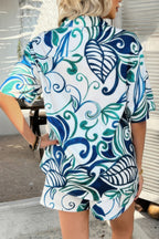 SUPREME FASHION Summer Outfit Set Floral Shirt Short Sleeve and Shorts 2 Pcs
