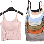 Women's Casual Cami Tops Viscose Lightweight Padded Built-in Bra Tank