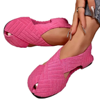 Women's Casual Sandals Crisscross Soft Fabric Comfortable Fit Low Heel Flats
