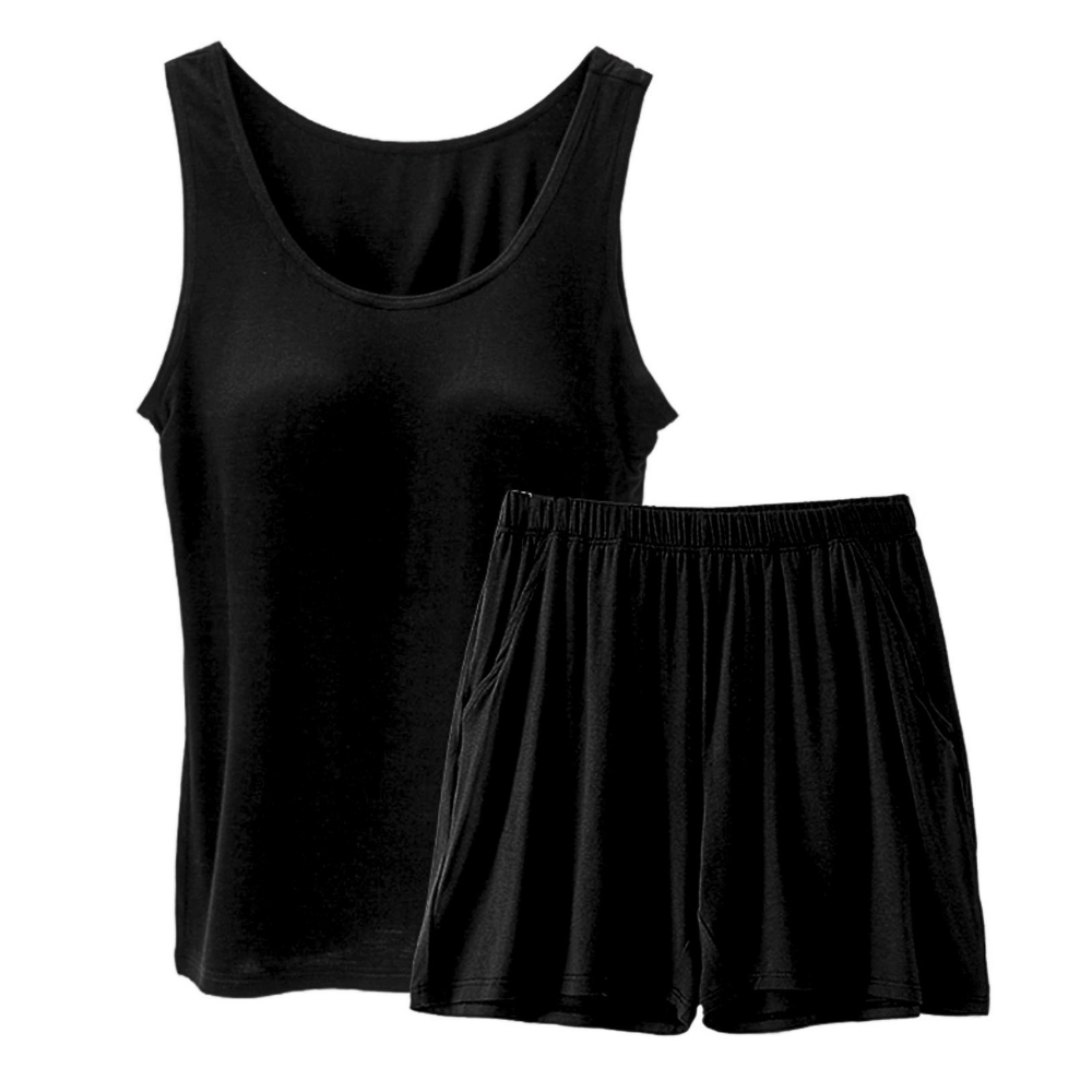 Women's Casual Set Basic Sleeveless Tank Top and Shorts Loungwear Plus Size